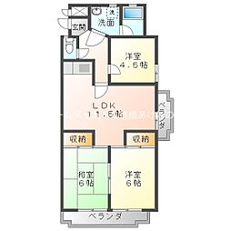 第2橋本マンション 3LDKの間取図画像