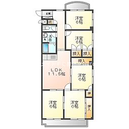 フィオーレ草間 5LDKの間取図画像