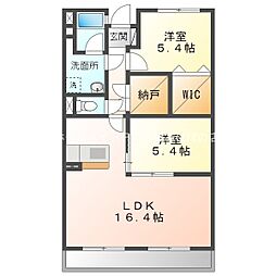 エムロード 2LDKの間取図画像