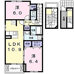 グラースガーデン 2LDKの間取図画像