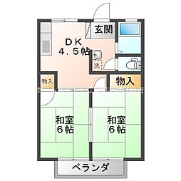 エステイト中島A 2DKの間取図画像