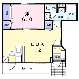マリオン・スター牛川通 1LDKの間取図画像
