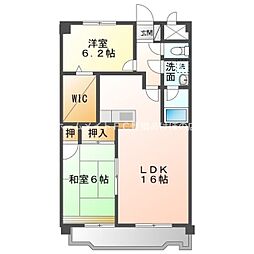 ボンヌシャンス壱番館 2LDKの間取図画像