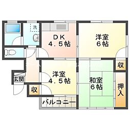 ハイツ川口 3DKの間取図画像
