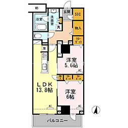 CentralResidence 2LDKの間取図画像