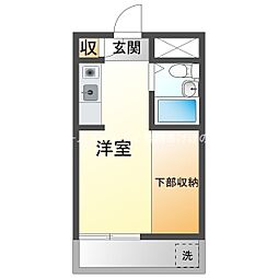 ハイツタメ ワンルームの間取図画像