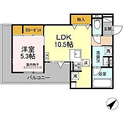 D-avance 柱六番町III 1LDKの間取図画像