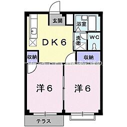 エルディム高師台B 2DKの間取図画像