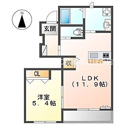 セピアパレス2 1LDKの間取図画像