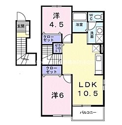 フレッシュプラム 2LDKの間取図画像