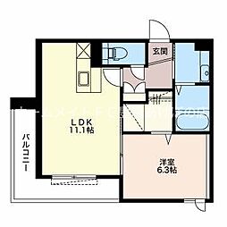 ブリッジアベニュー 1LDKの間取図画像