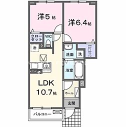 ソルグレンタ 2LDKの間取図画像