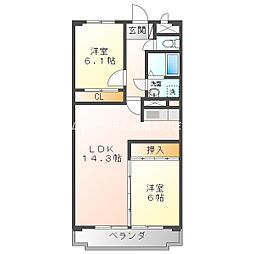 NH菰口 2LDKの間取図画像