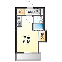 ユトリロ北山 ワンルームの間取図画像