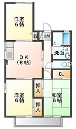 パティオ市道 3DKの間取図画像