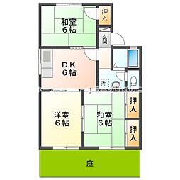セジュールエポB 3DKの間取図画像