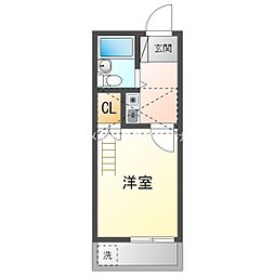 ユトリロ平川本町 1Kの間取図画像