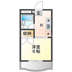 OKマンション 1Kの間取図画像