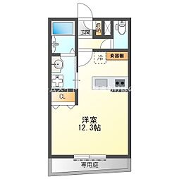 ベルクレスト大岩参番館 ワンルームの間取図画像