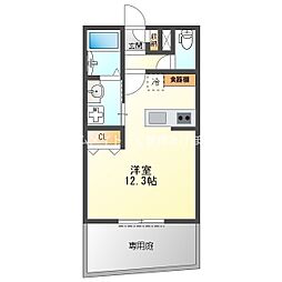 ベルクレスト大岩参番館 ワンルームの間取図画像
