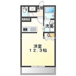 ベルクレスト大岩参番館 ワンルームの間取図画像