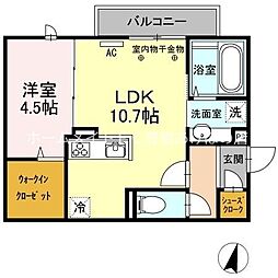 花館 1LDKの間取図画像
