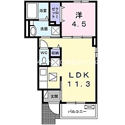 フィグ新栄I 1LDKの間取図画像