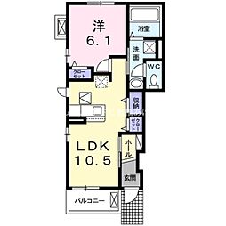 エスポワールK&L1 1LDKの間取図画像