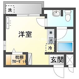 V.Lビル ワンルームの間取図画像