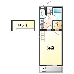 セザンヌ菰口 1Kの間取図画像