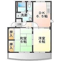 グリシーナB 2DKの間取図画像