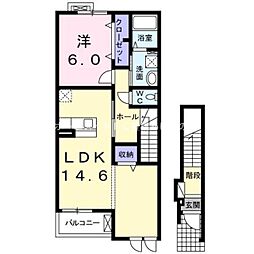 フィオーレM 1LDKの間取図画像