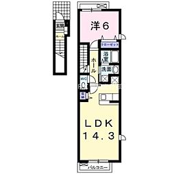 ベル・リリーズ1 1LDKの間取図画像