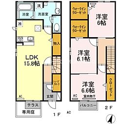 ルージュブランA 3LDKの間取図画像
