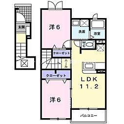 サンリットA 2LDKの間取図画像