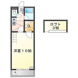 セザンヌ加治 1Kの間取図画像