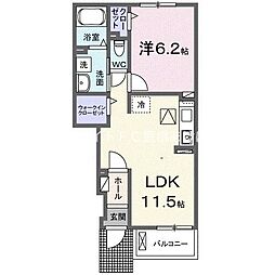 リアン フィルA 1LDKの間取図画像