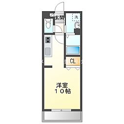 リングセレクト ワンルームの間取図画像
