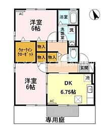 ヴィラージュルピナC 2DKの間取図画像