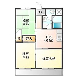 アスカ2 3DKの間取図画像