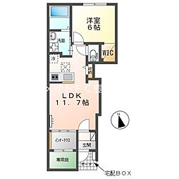 ノーブル吉川 1LDKの間取図画像