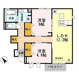 花美月 2LDKの間取図画像