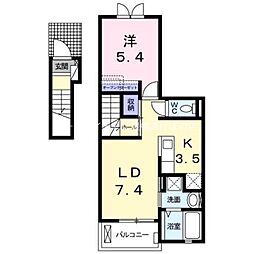 サンループクワトロ 1LDKの間取図画像