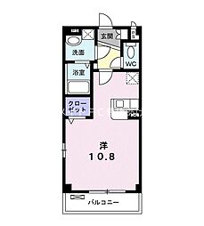 ドミール姫見2 ワンルームの間取図画像