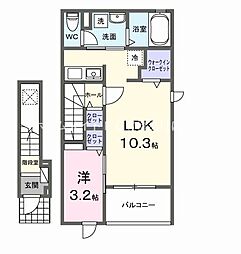レオーネ オット 1LDKの間取図画像