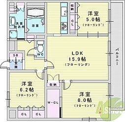 グランルクレ新大阪 3LDKの間取図画像