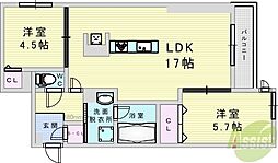 クラシスト瑞光 2LDKの間取図画像