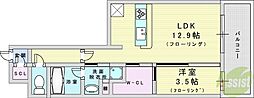 リビオメゾン新大阪 1LDKの間取図画像