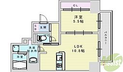 インザグレイス東三国 1LDKの間取図画像