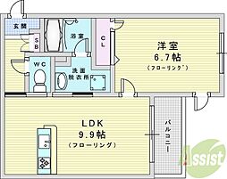 シャーメゾンプリメーラ 1LDKの間取図画像
